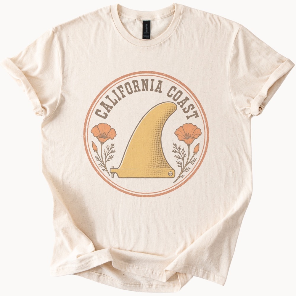 California Coast Vintage Style Halftone Dot Tee